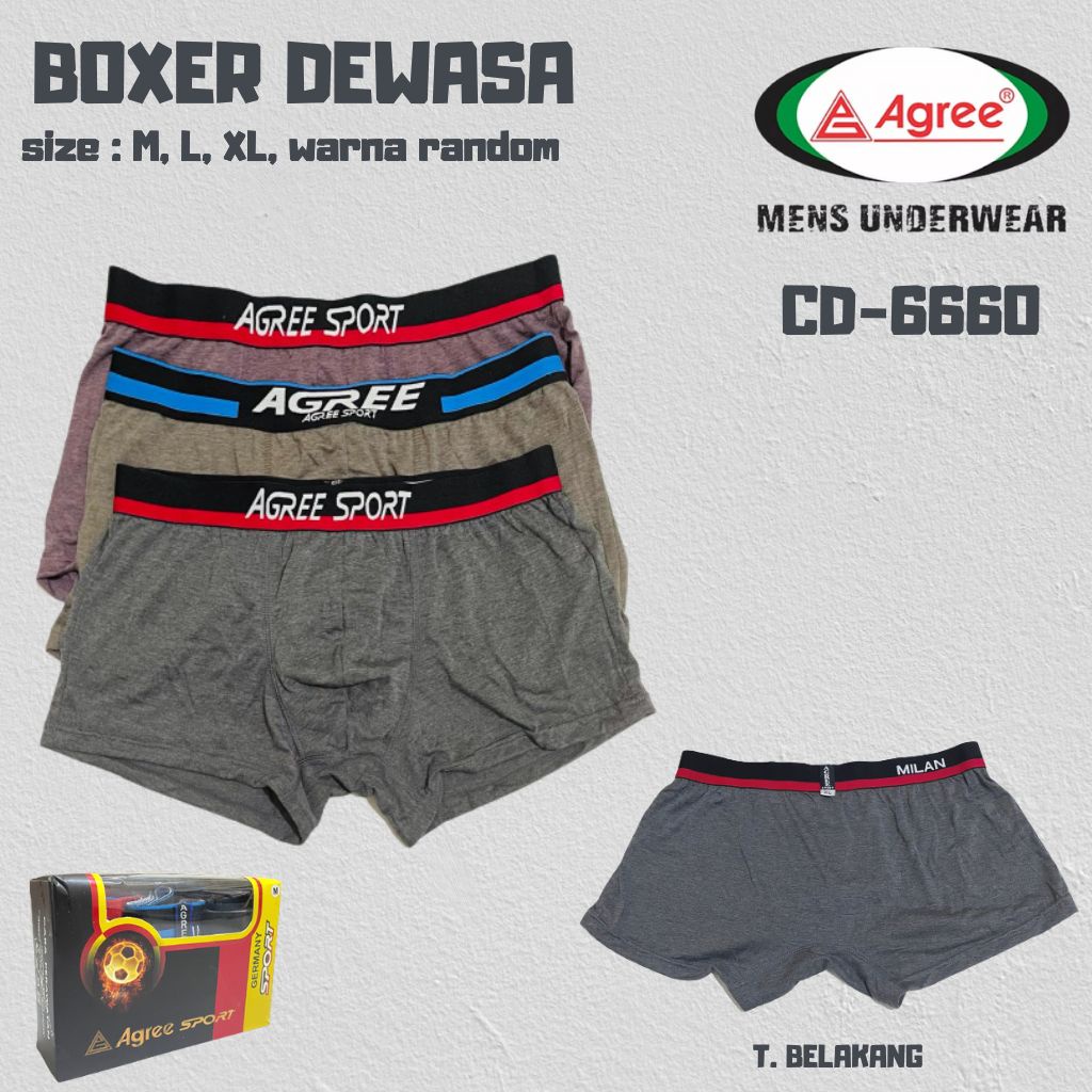 Rc 1pcs Agree Cd Celana dalam boxer sport pria super soft