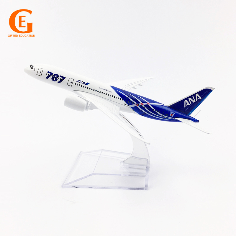 Model Pesawat Terbang Jepang Nippon Boeing 787 ANA B787 Die-cast Bahan Metal Ukuran 16CM