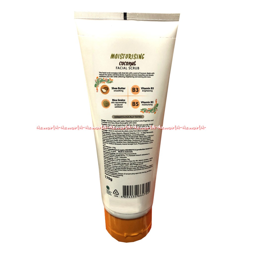 Watson Moisturising Coconut Facial Scrub 170ml Sabun Muka Skrub