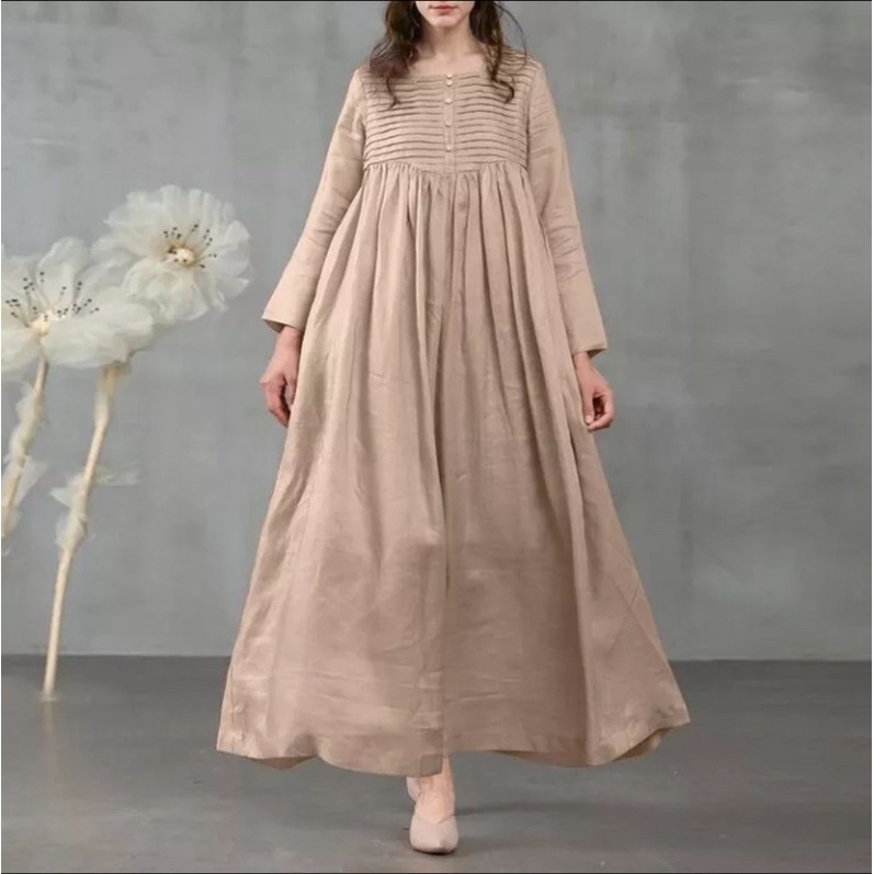 MIDI DRESS WANITA / OLIVE DRESS / MIDI DRESS CRINCLE / DRESS MIDI KOREA