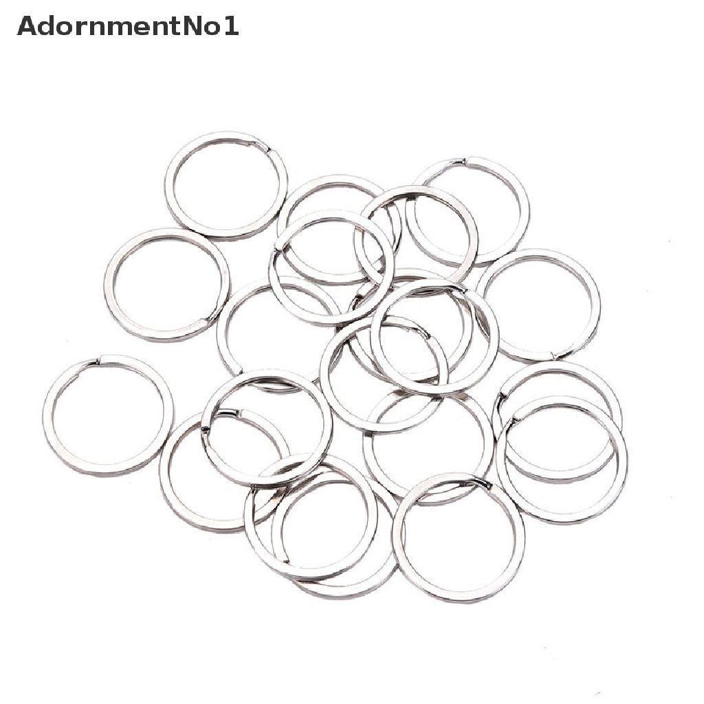 (AdornmentNo1) 100pcs / Set Gantungan Kunci Bentuk Lingkaran Bahan Stainless Steel 2 Ukuran