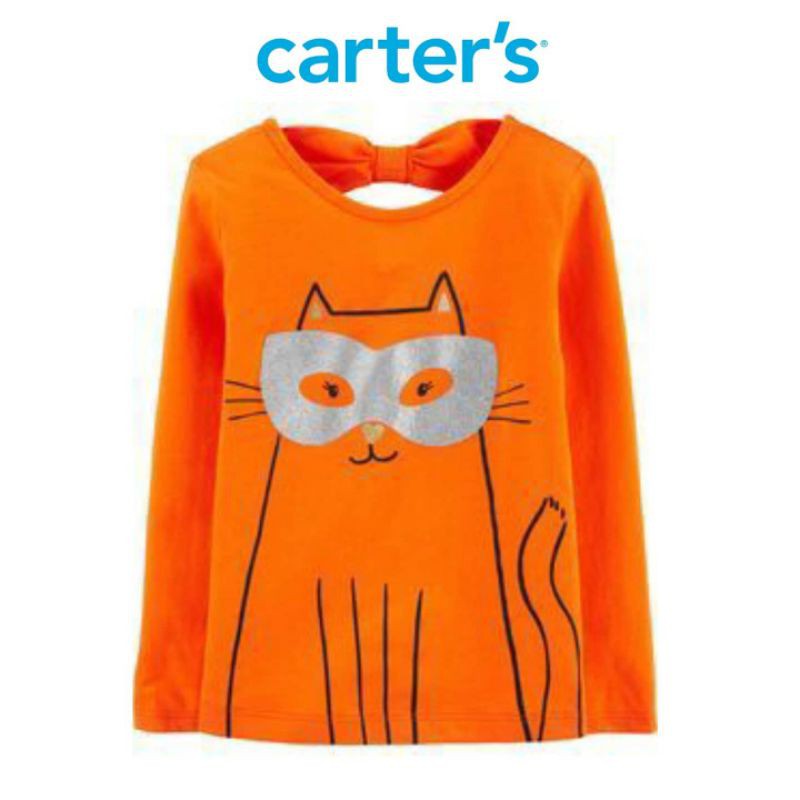 Kaos anak cewek carters bayi 1 2 tahun-Orange cat