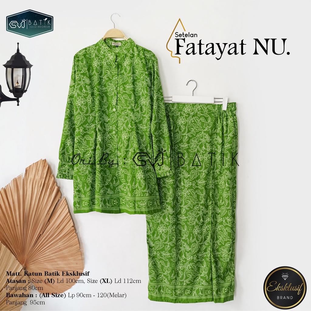 GAMIS DRESS FATAYAT HIJAU SERAGAM PENGAJIAN NU ORIGINAL BRAND SVJ BATIK-1