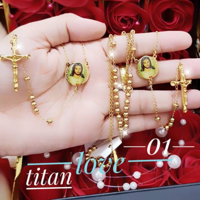 Kalung rosario titanium