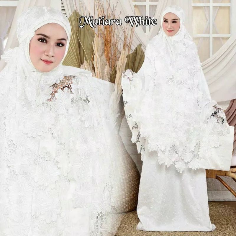 BISA COD Mukenah  SUTRA  jepang  full swarovski cocok untk hadia dan untk hantaran