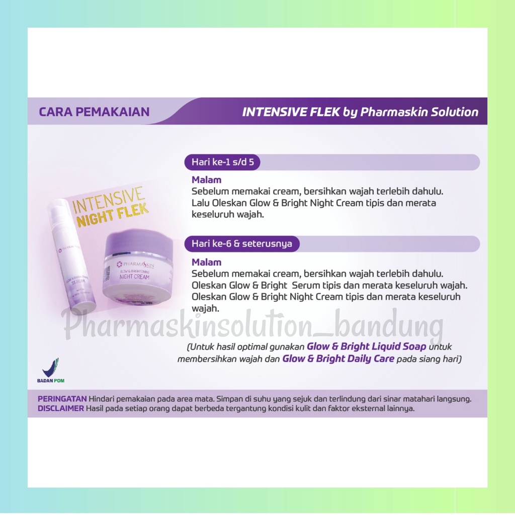 Paket Perawatan & Kecantikan Kulit Wajah Pharmaskin Solution Bandung Intensive Flek Hitam Skincare Original Aman Bpom Serum Krim Cream Malam-3