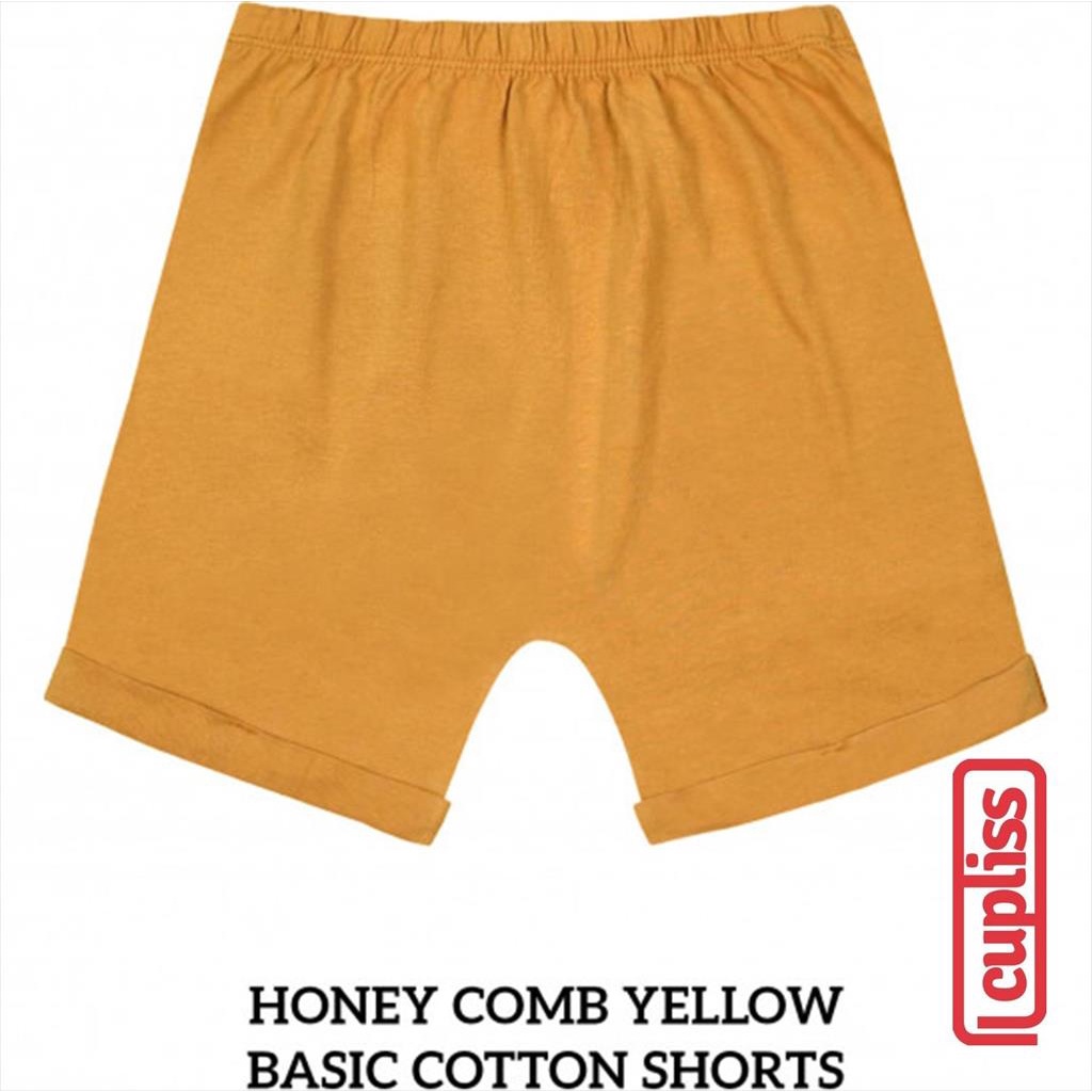 Little Palmerhaus Basic Cotton Shorts Honey Comb Yellow Celana Anak