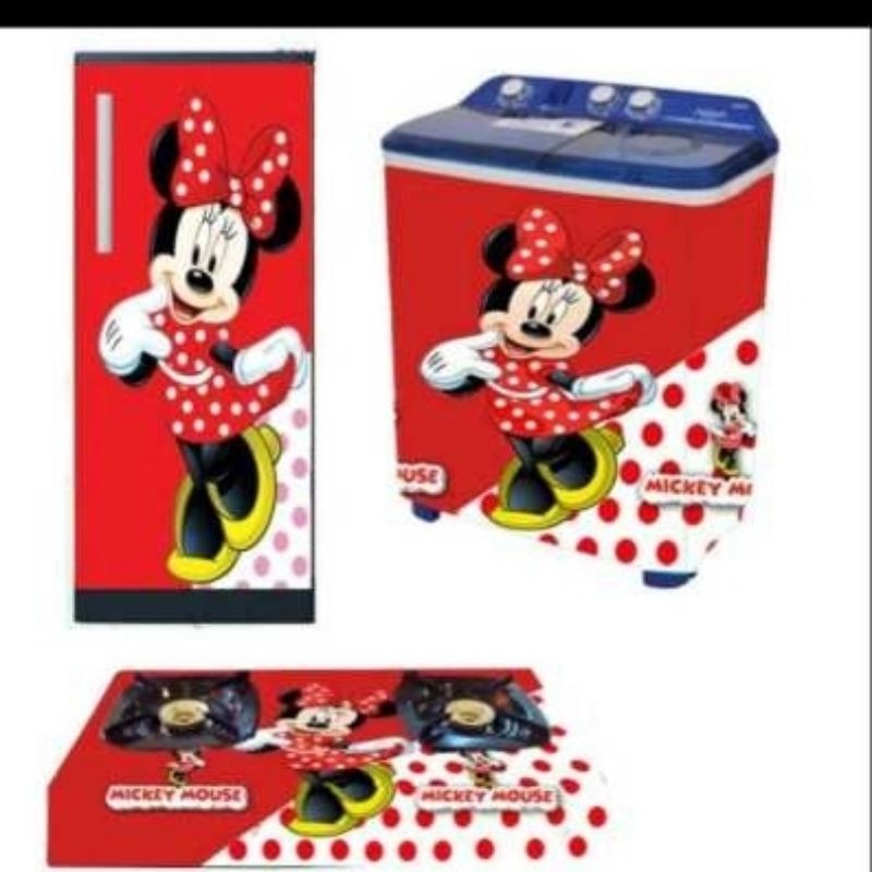 stiker kulkas dan kompor gas yang dua tungku dan mesin cuci