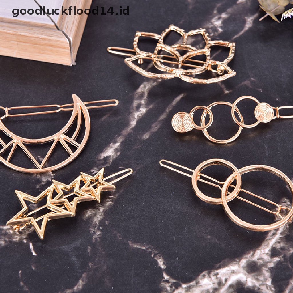 [OOID] Chic Geometric Hollow Metal Hairpins Girls Hair Accessories Styling Tools ID