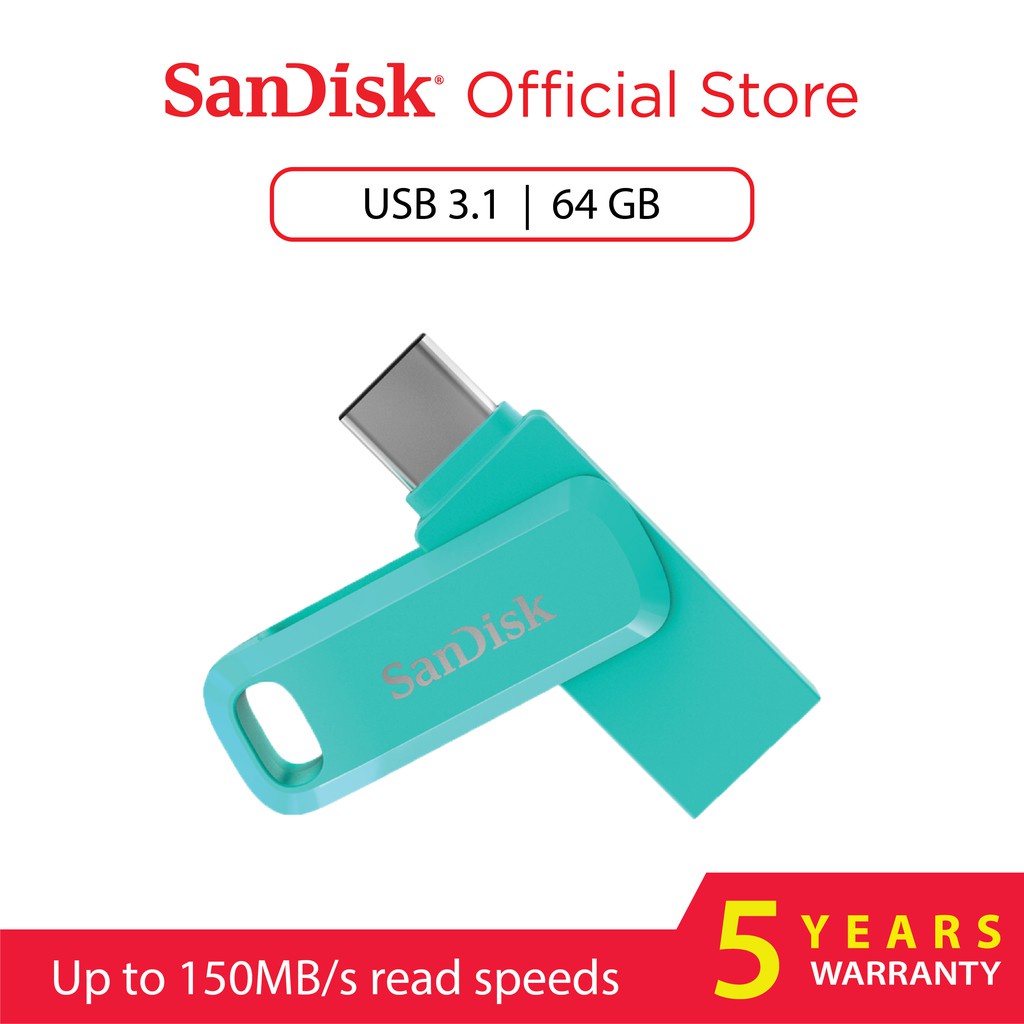 Sandisk OTG 64GB USB Type-C USB 3.1 Ultra Dual Drive Go - Green