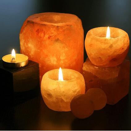 Nature Concept Natural Himalayan Salt Candle Holder Tempat Lilin Terapi Garam Himalaya