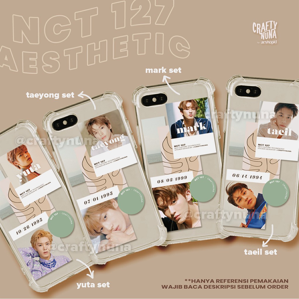 (NC-009) OT21 ✨ NCT WAYV Aesthetic Minimalist Sticker Set by Crafty Nuna stiker case hp 127 dream