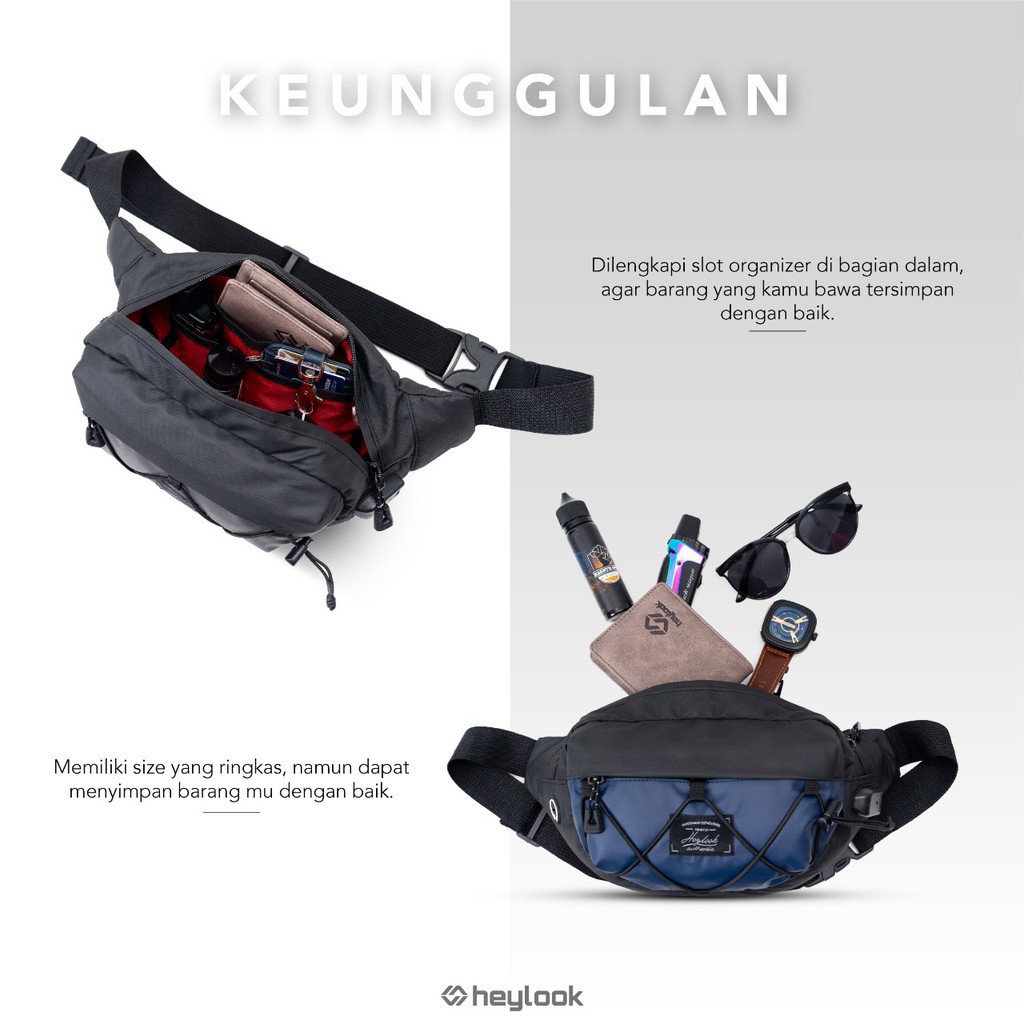 [BISA COD] Slingbag Waistbag Tas Waterproof Tas slempang Tas Tas pinggang Waistbag Pria Waterproof