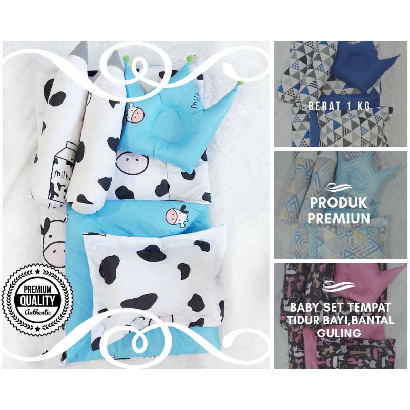 BADCOVER BABY SET bantal peyang/matras bayi/tempat tidur bayi bantal guling set.