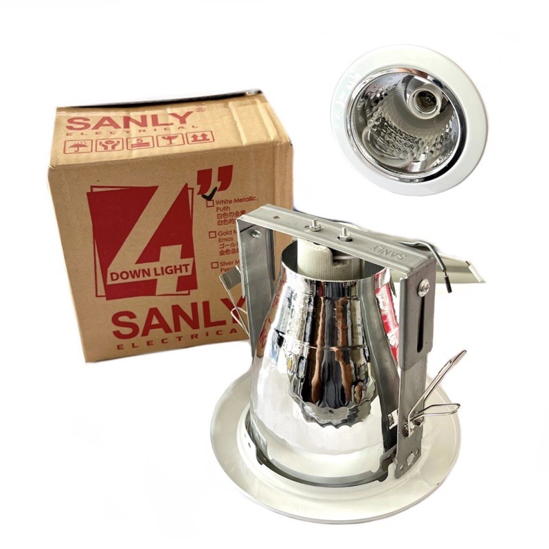 Fitting Tanam Lampu Downlight 4 inch 4" inci Putih White