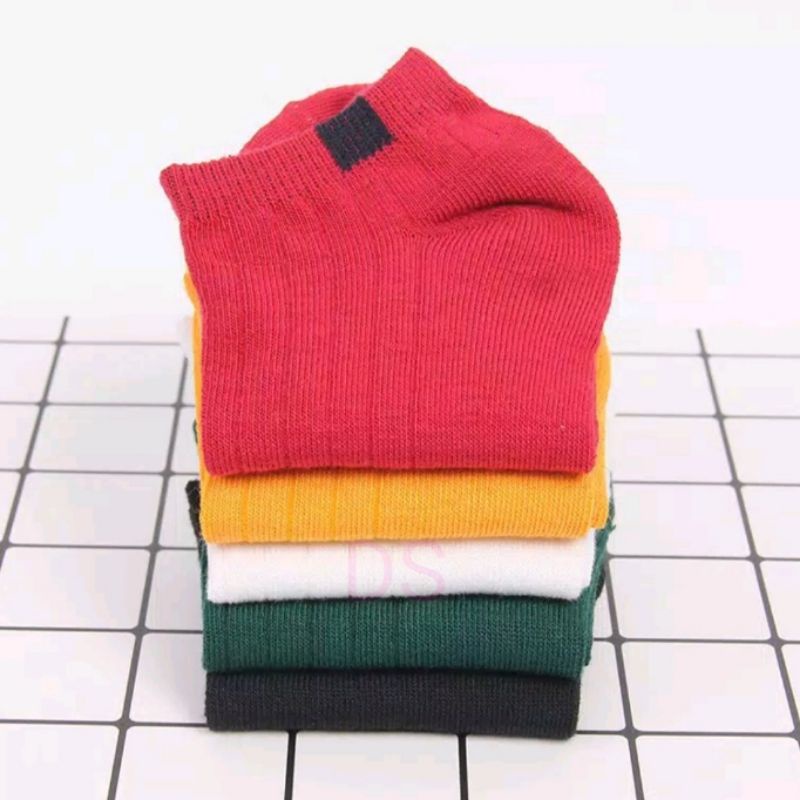 Kaos Kaki Ankle Cute KaosKaki Pendek Polos dan Motif Garis Semata Kaki Impor Murah kaoskaki korea DS-1
