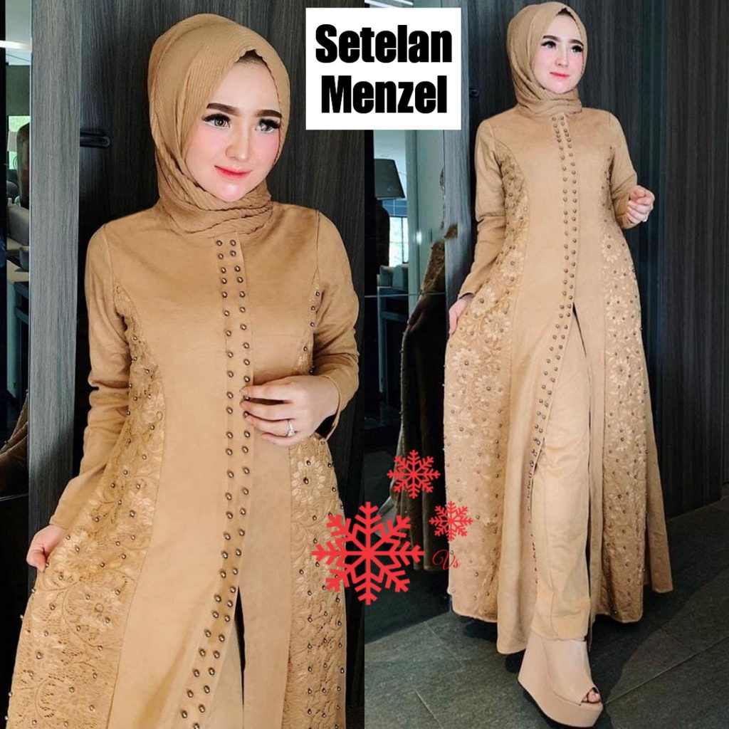 SULTAN Set Adelia | Setelan Wanita | Long Dress Wanita | Atasan + Celana | Baju Wanita | Baju Brukat