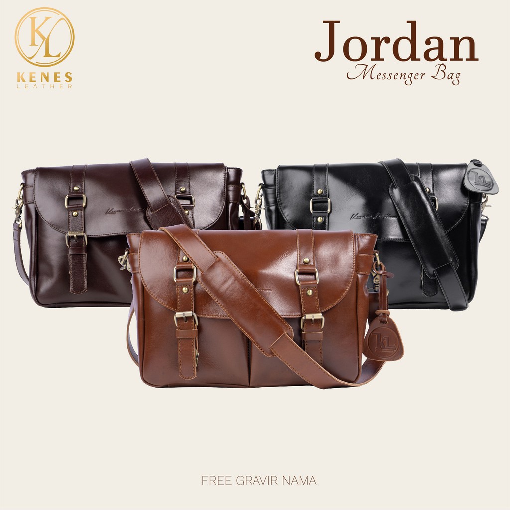 Tas Kulit Asli - TAS SELEMPANG JORDAN - Kenes Leather
