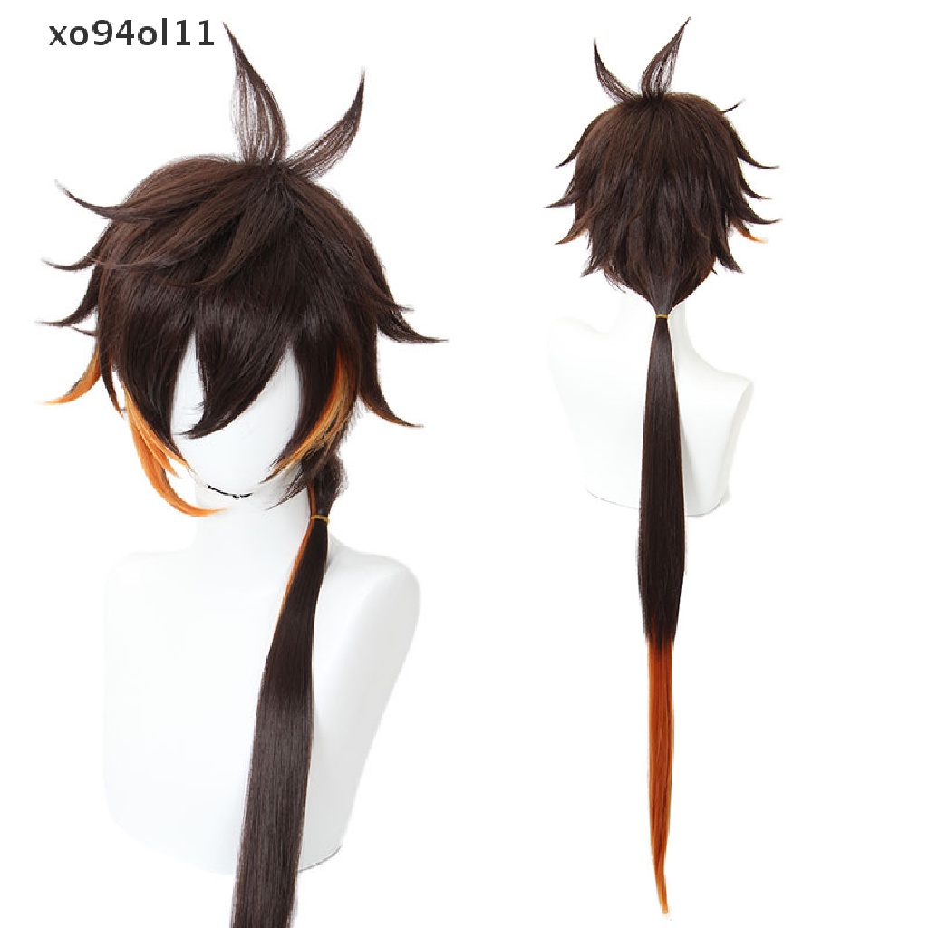 Wig cosplay Anime XO Game Genshin Impact ZhongLi Untuk Pesta Halloween Karnaval Dewasa