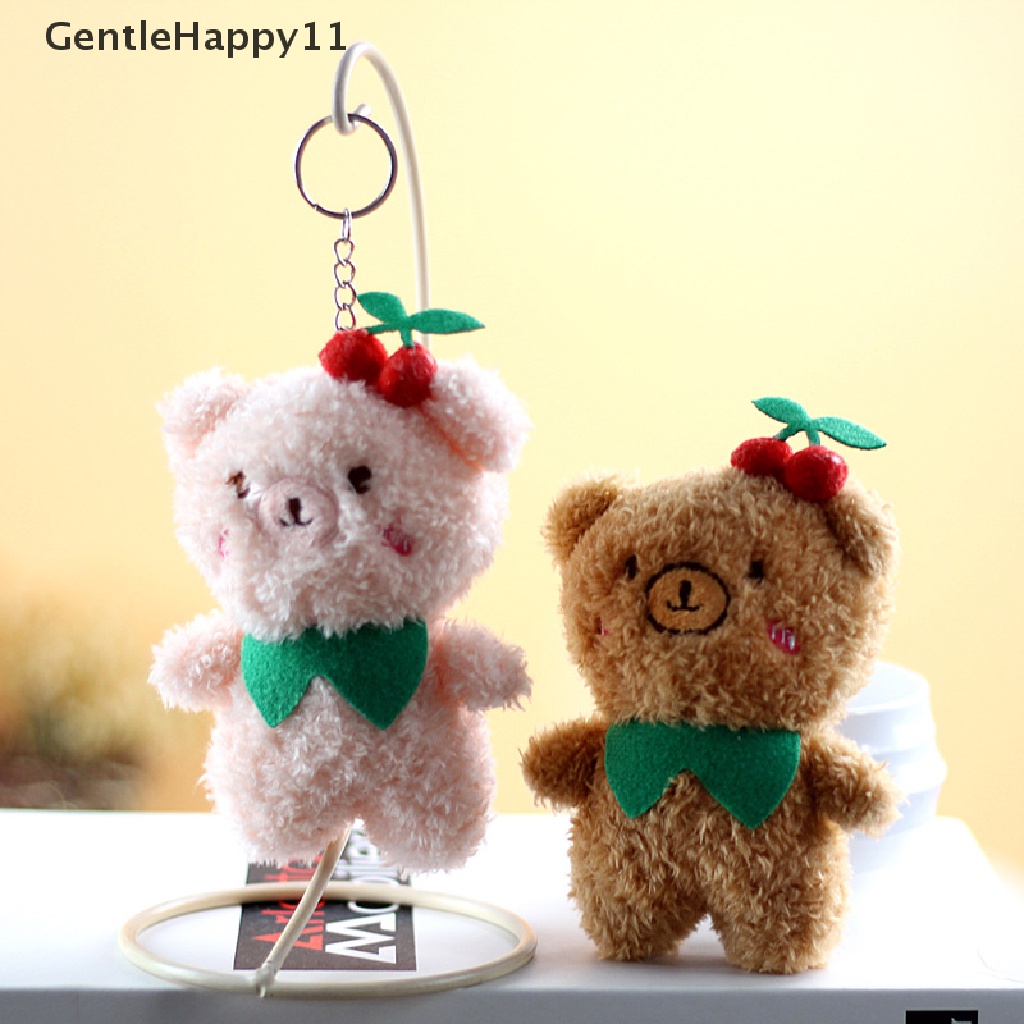 Gentlehappy Cute Plush Cherry Bear Rabbit Mainan Mewah Gadis Ransel Liontin Gantungan Kunci id