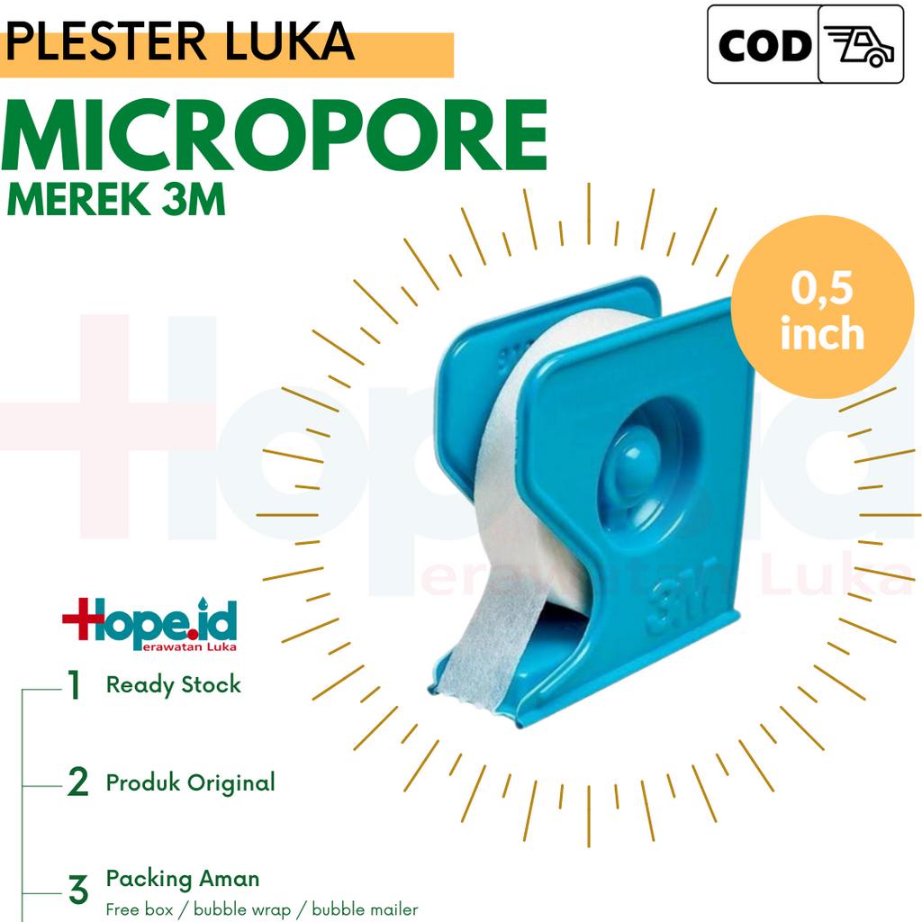 Plester Luka Micropore Merek 3M ukuran 0,5 inch