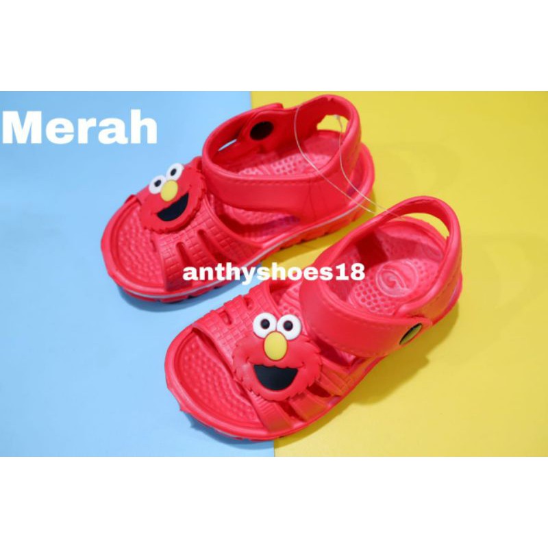 *NEW* Sandal Tali  Karet Bayi Anak Perempuan Elmo Dulux 155e