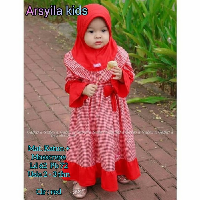 Dress Anak Perempuan Gamis Anak ARSYILA SYARI KIDS Usia 3 - 4 Tahun Terbaru 2020 - NAVY Syari Karakt