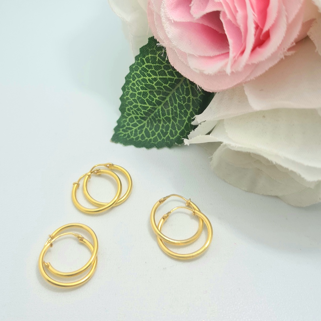 Anting Anak Emas Muda Model Ring Polos