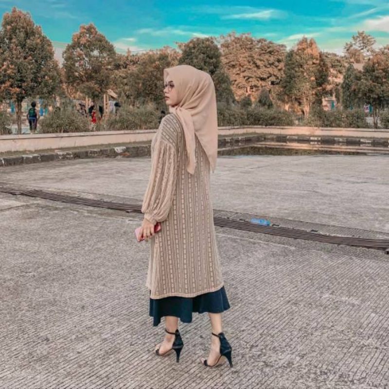 Outer Panjang Jasmine Cardigan Lace Import busana pantai