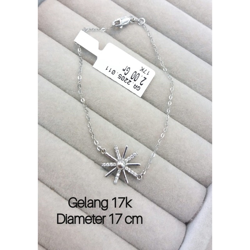 GELANG EMAS PUTIH ASLI KADAR 750/17K