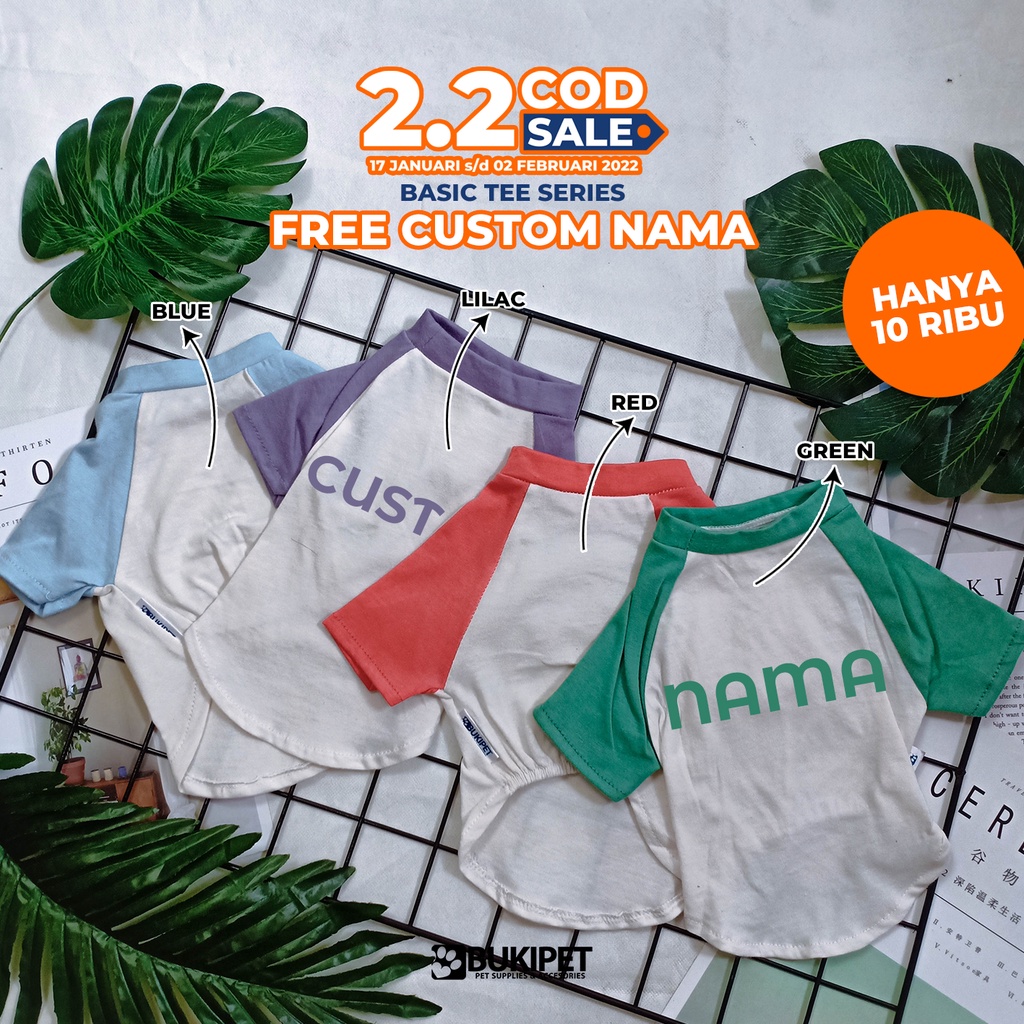 baju kucing anjing kelinci monyet lucu murah aksesoris hewan kecil - Buki basic tee series