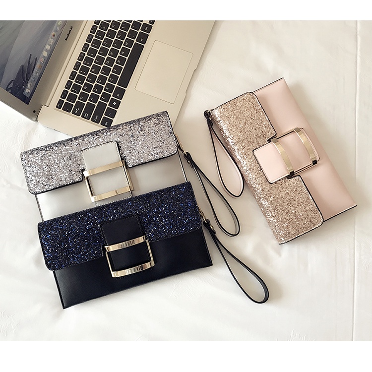 JK 856 1KG MUAT 2PCS TAS CLUTCH PESTA WANITA SELEMPANG DOMPET MOTIF GLITTER BAG KONDANGAN FASHION IMPORT Y24212 U4209 C8622