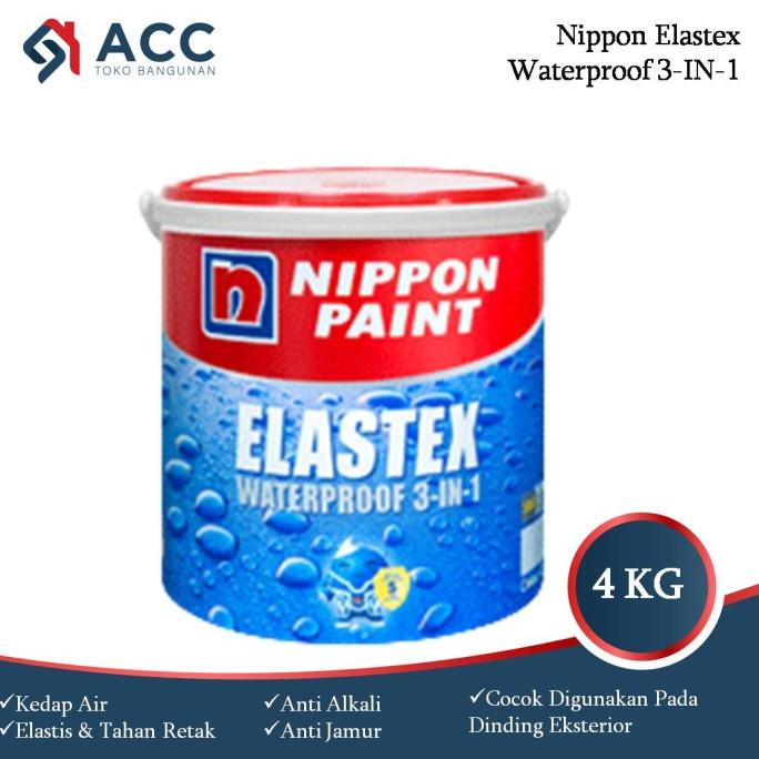 Elastex Cat Tembok Waterproof Eksterior Warna 4 Kg (SEMUA WARNA READY)