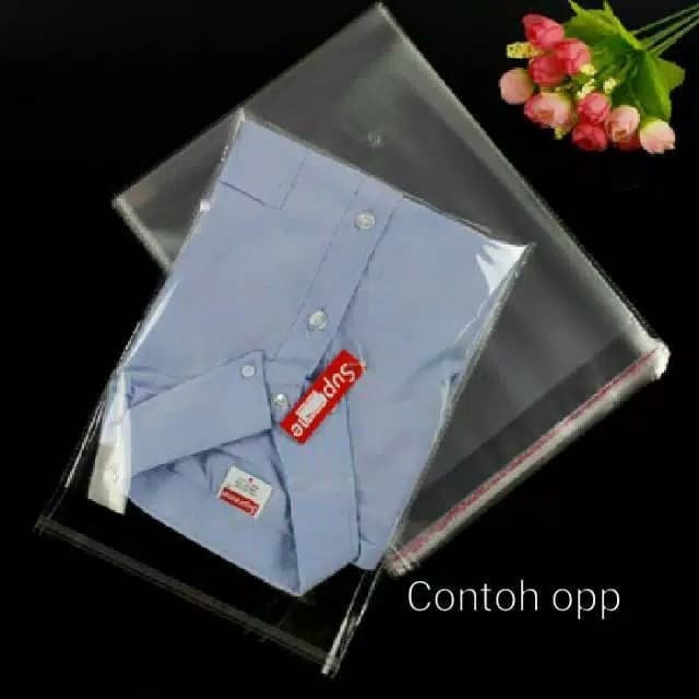 

Ginger PLASTIK OPP 30x40 KEMASAN BAJU / PLASTIK BENING SEAL LEM (ISI 100)