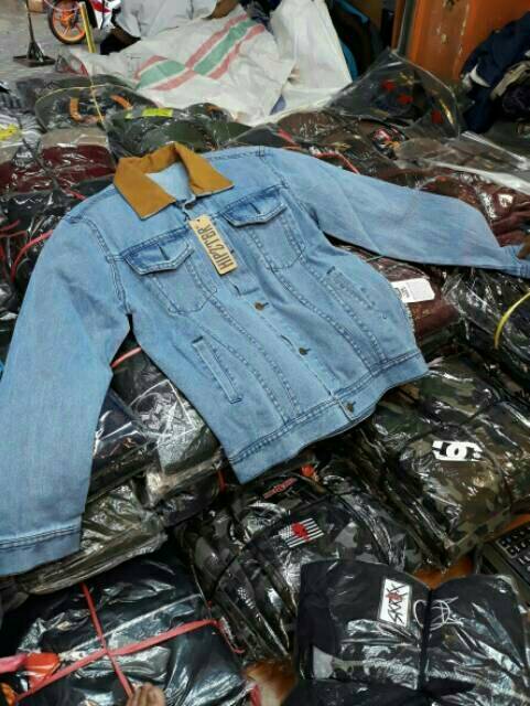 Jaket Jeans Clasic Dilan Cowok - Jaket Denim Kerah Pria - Jaket 1990