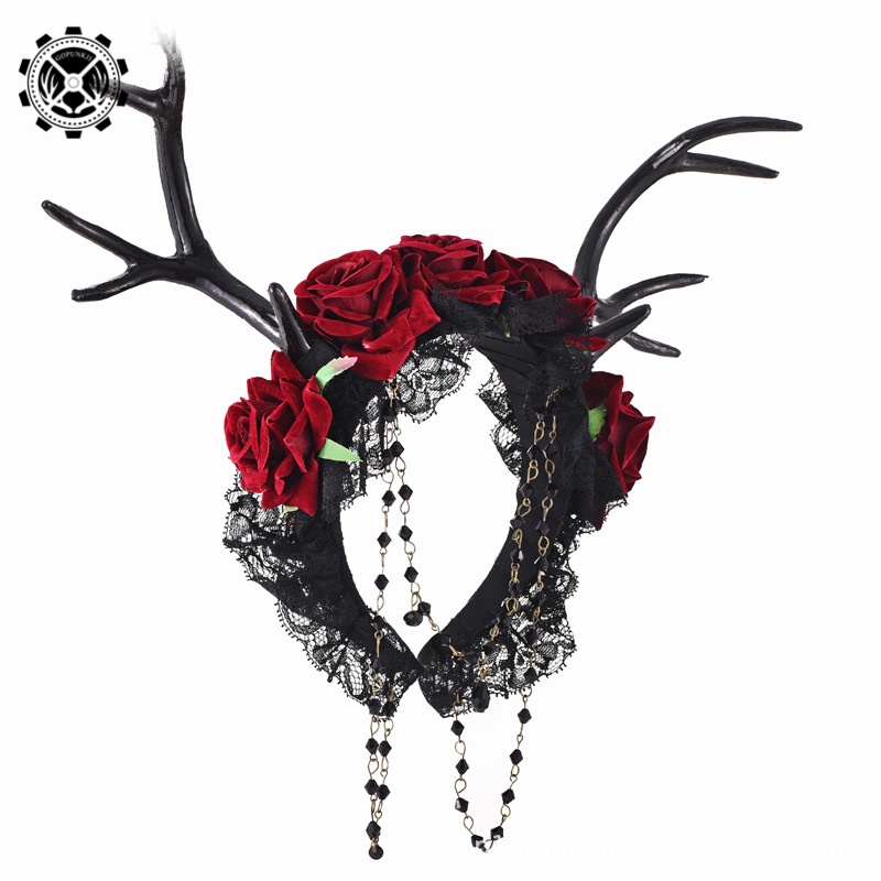 Bando Kostum Tanduk Rusa Goth Antler Headband 8576