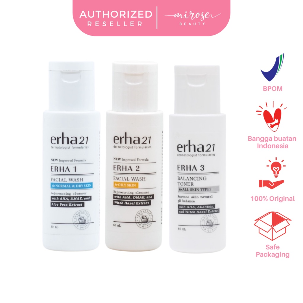 ERHA 1, 2, 3 Facial Wash Normal &amp; Dry Skin / Oily Skin / Toner / ERHA21