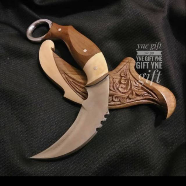 Pisau Kerambit Ukir Batik, Kerambit Lokal, Pisau Tradisional