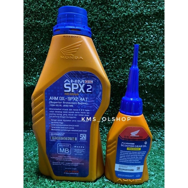 Paket Oli AHM SPX2 SPX 2 800 ml &amp; Oli Gardan Scooter Gear Oil SPX2 120 ml Beat Scoopy Spacy Vario 125 150