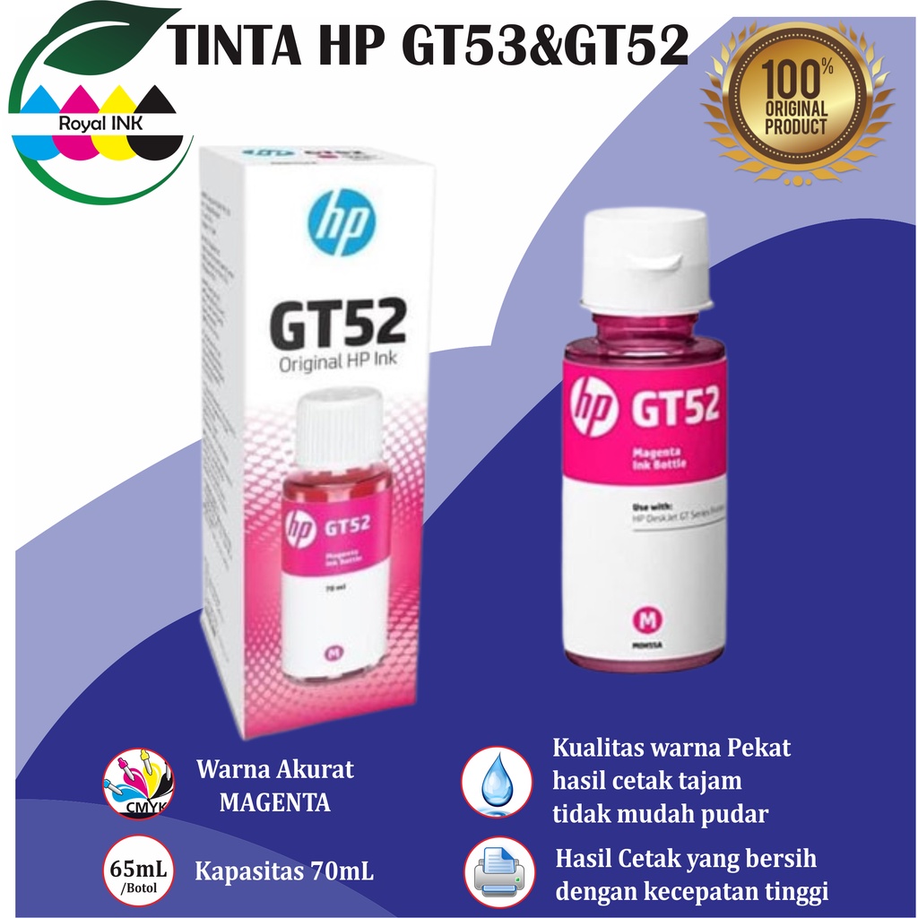 HP GT52/GT53 BLACK Ink PREMIUM GT 52/53 Tinta Hitam Pengganti GT51 - PCS