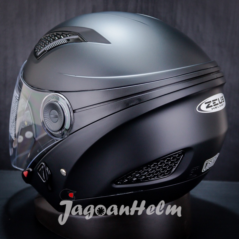 ZEUS Helm ZS-610 SOLID| BLACK DOFF | ZS 610 | ZS610 Double Visor-1