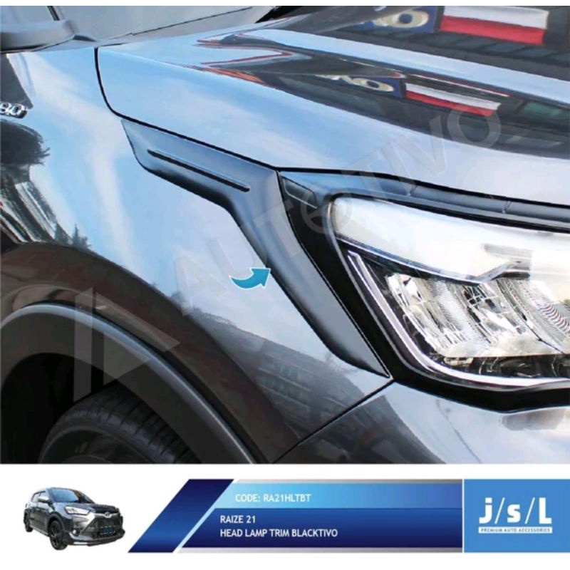 Garnish Head lamp Trim Toyota Raize / Rocky 20211 Blacktivo