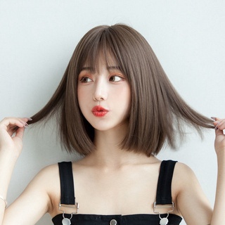 Image of thu nhỏ Wig Rambut Model bobo Pendek Lurus Gaya Korea Untuk Wanita #3