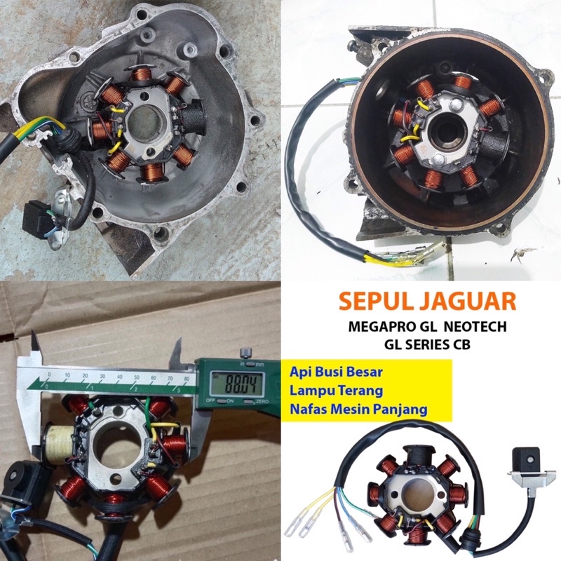 SPUL JAGUAR AC DC FULLWAVE  PNP BLOK MAGNET HONDA GL PRO MEGAPRO CB GL 100 SERIES