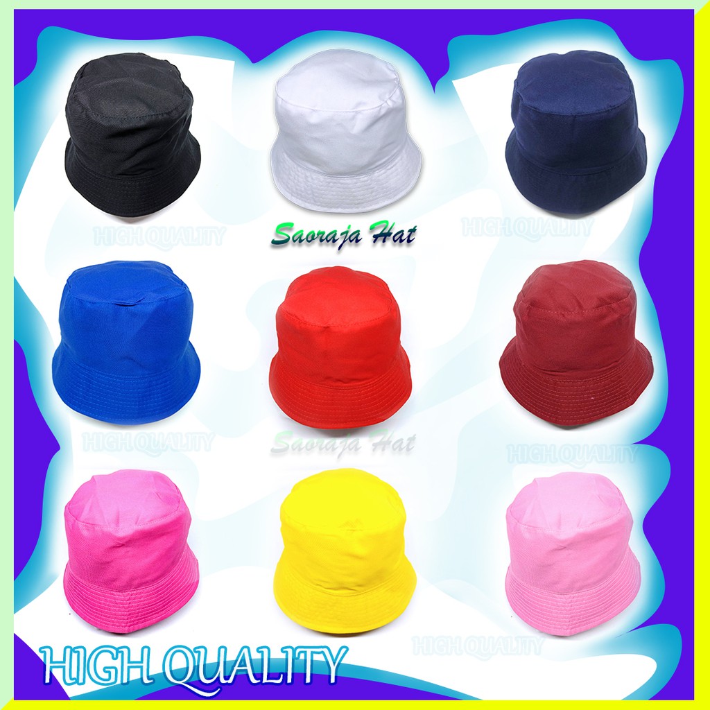 TOPI BUCKET POLOS ANAK HIGH QUALITY