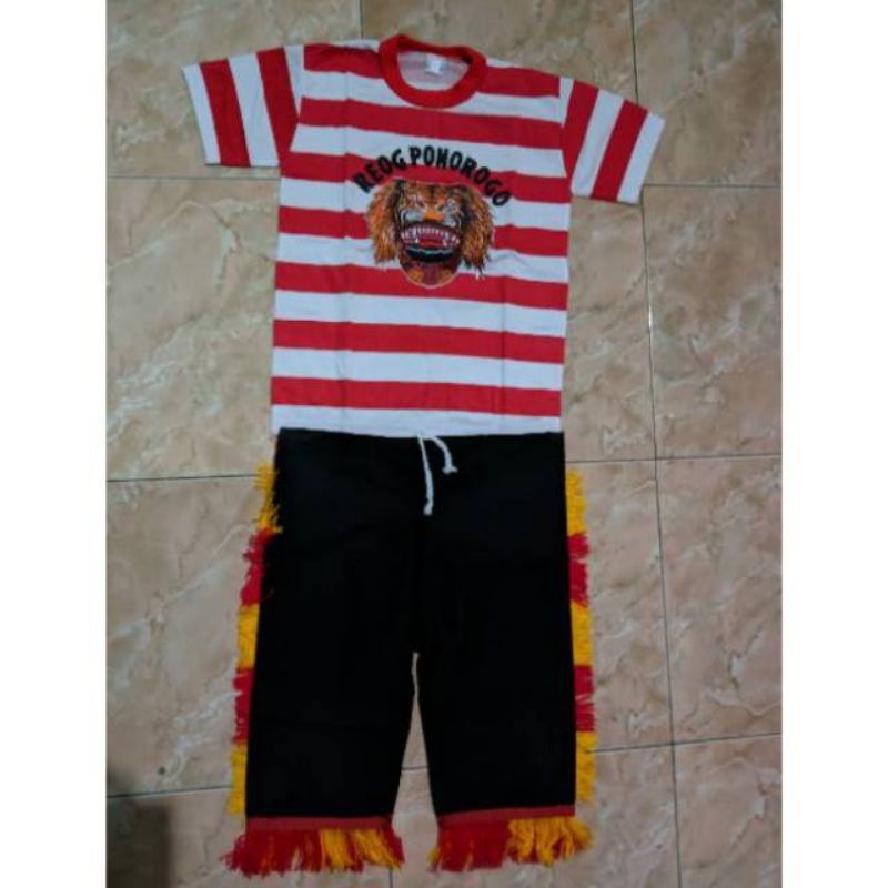 Setelan baju anak motif reog ponorogo murah / kaos reog anak ponorogo