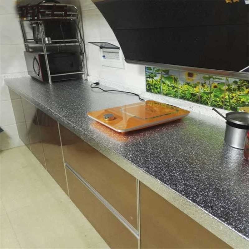 ´744# Wallpaper Aluminium Foil Waterproof Sticker Walpaper Dinding Dapur Stiker Anti Minyak