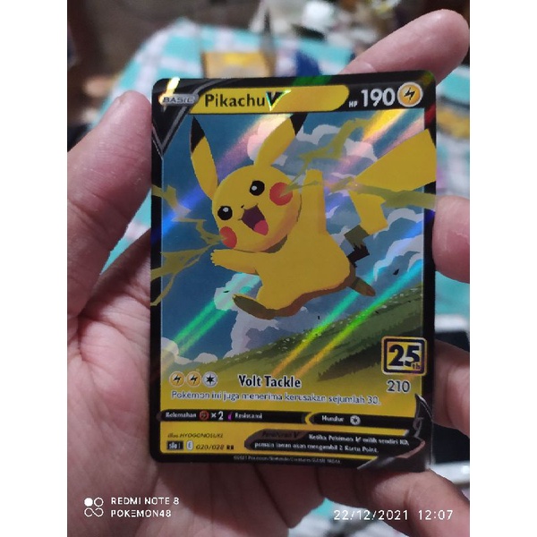 kartu pokemon bahasa Indonesia 25th anniversary pikachu v