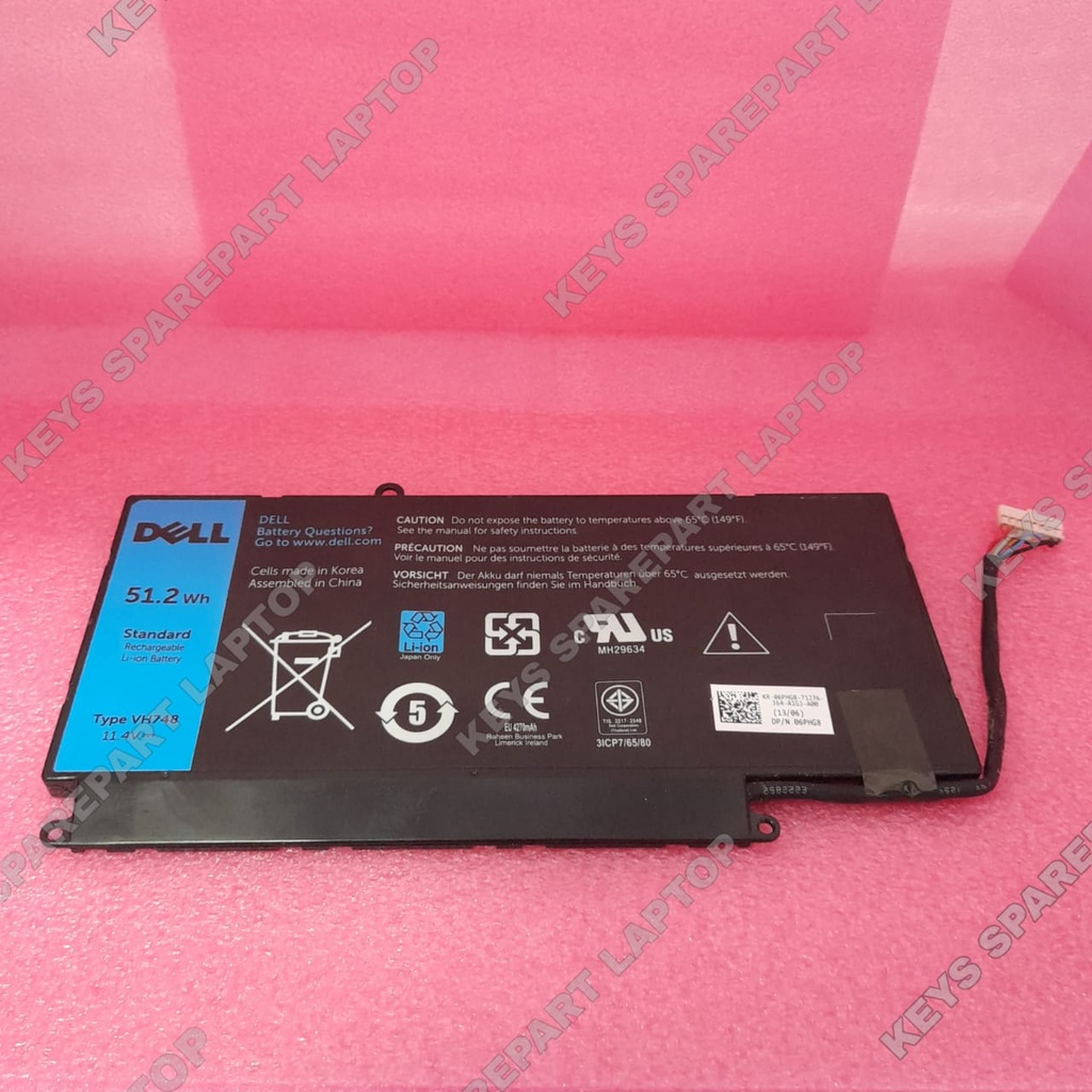 Baterai Battery Batre tanam internal Laptop Dell Inspiron 14-5439 51.2Wh VH748 Vostro 5460 5470 5480 5560