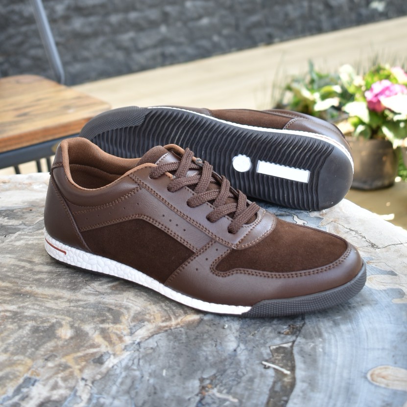 Haze Brown | Sepatu Casual Sneakers Running Boost Ori Pria Cowok Lokal Footwear Lari | FORIND Volve